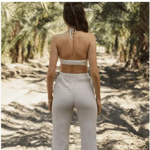 Savannah Morrow Summer Top in Cream Bandeau Crop Top NWT Large - Picture 4 of 12